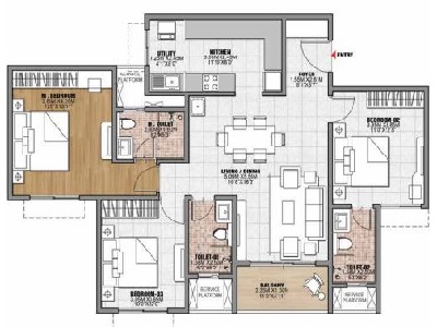 Sobha Navalur 3 BHK floor plan